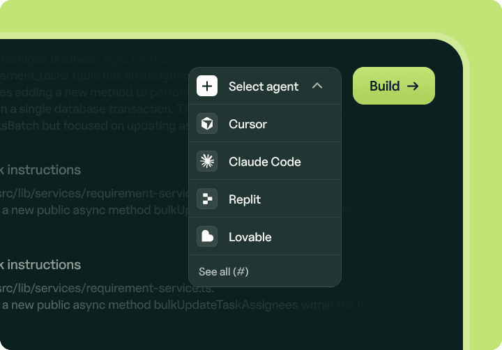 Coding agent selector demo