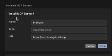 Cursor MCP authentication prompt requesting service permissions