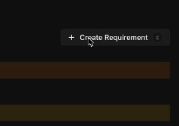 BrainGrid dashboard with the create requirement form