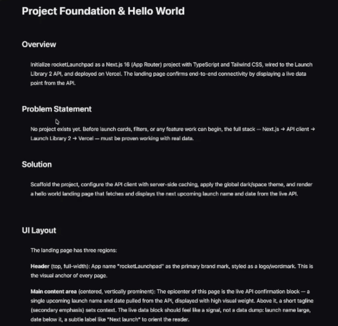 BrainGrid epic user story for rocket launch tracker