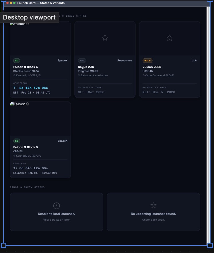 BrainGrid REQ-2 design states for launch status variations