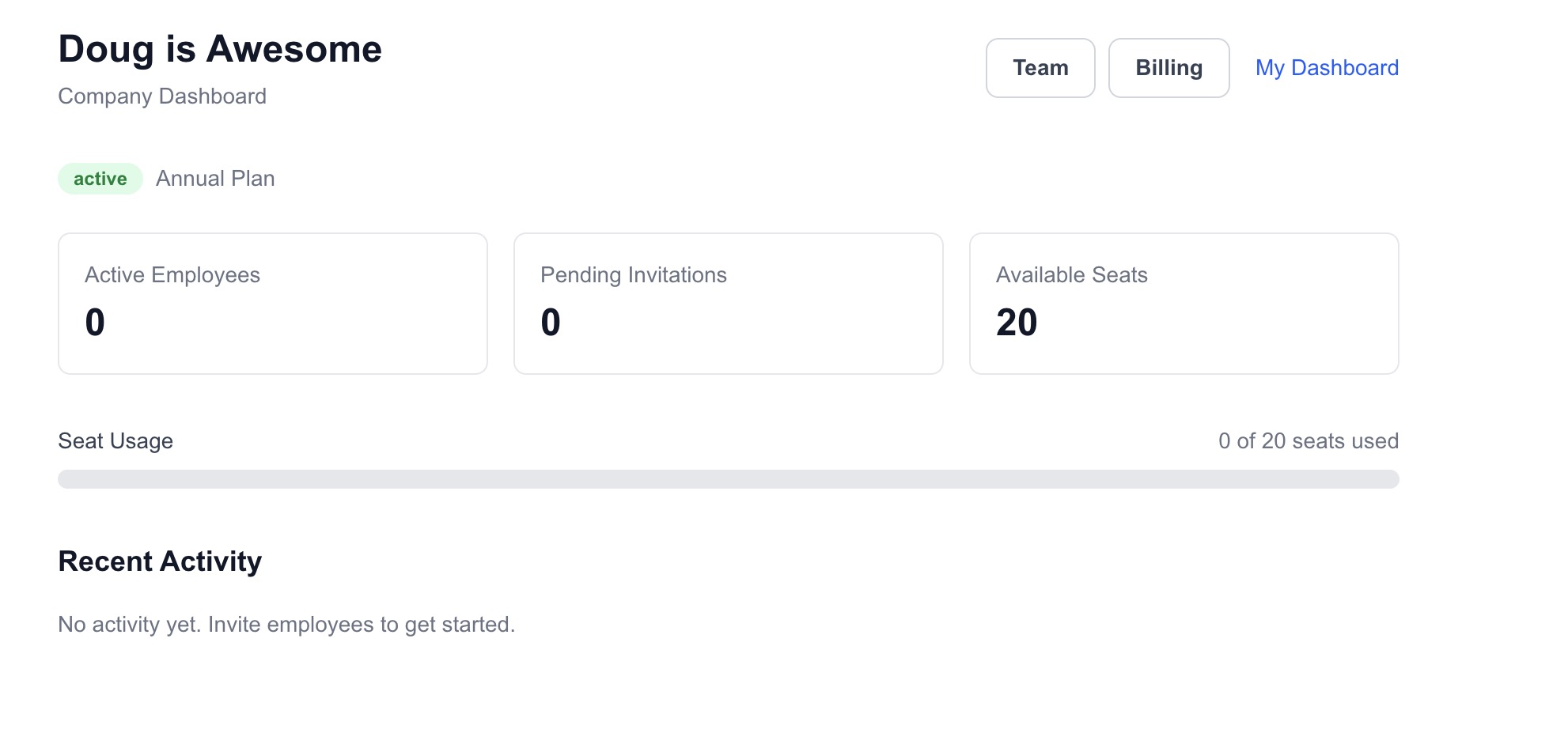 Company admin with seats