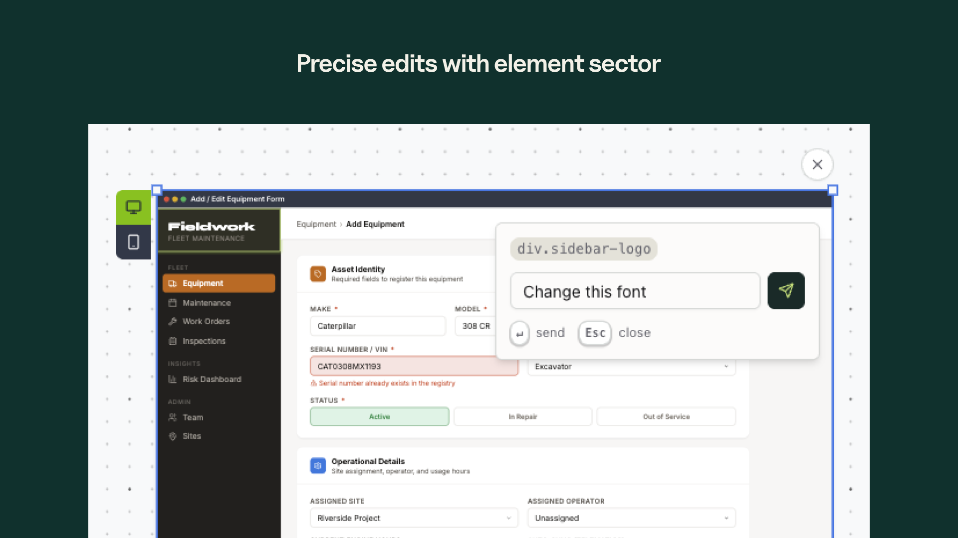 Selecting an individual element for targeted iteration
