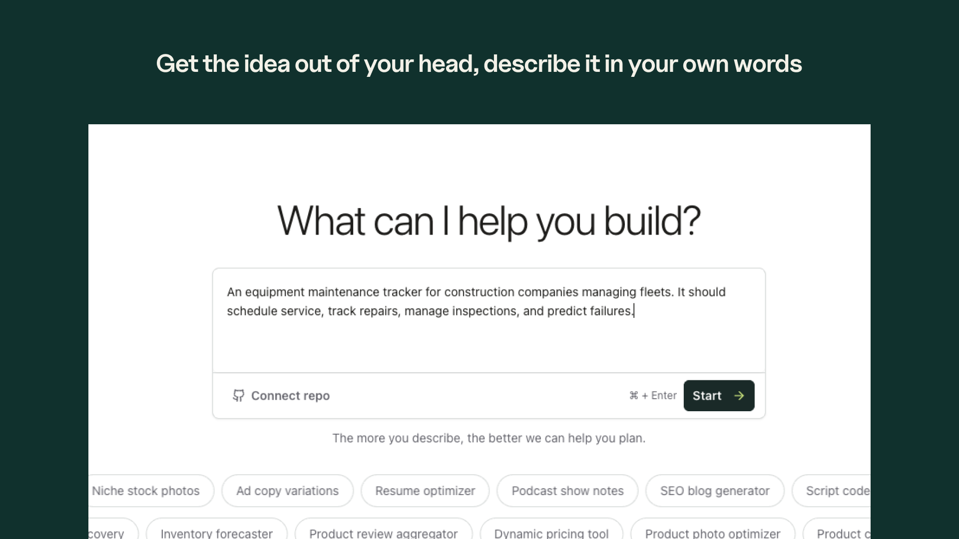 Creating a design from a prompt